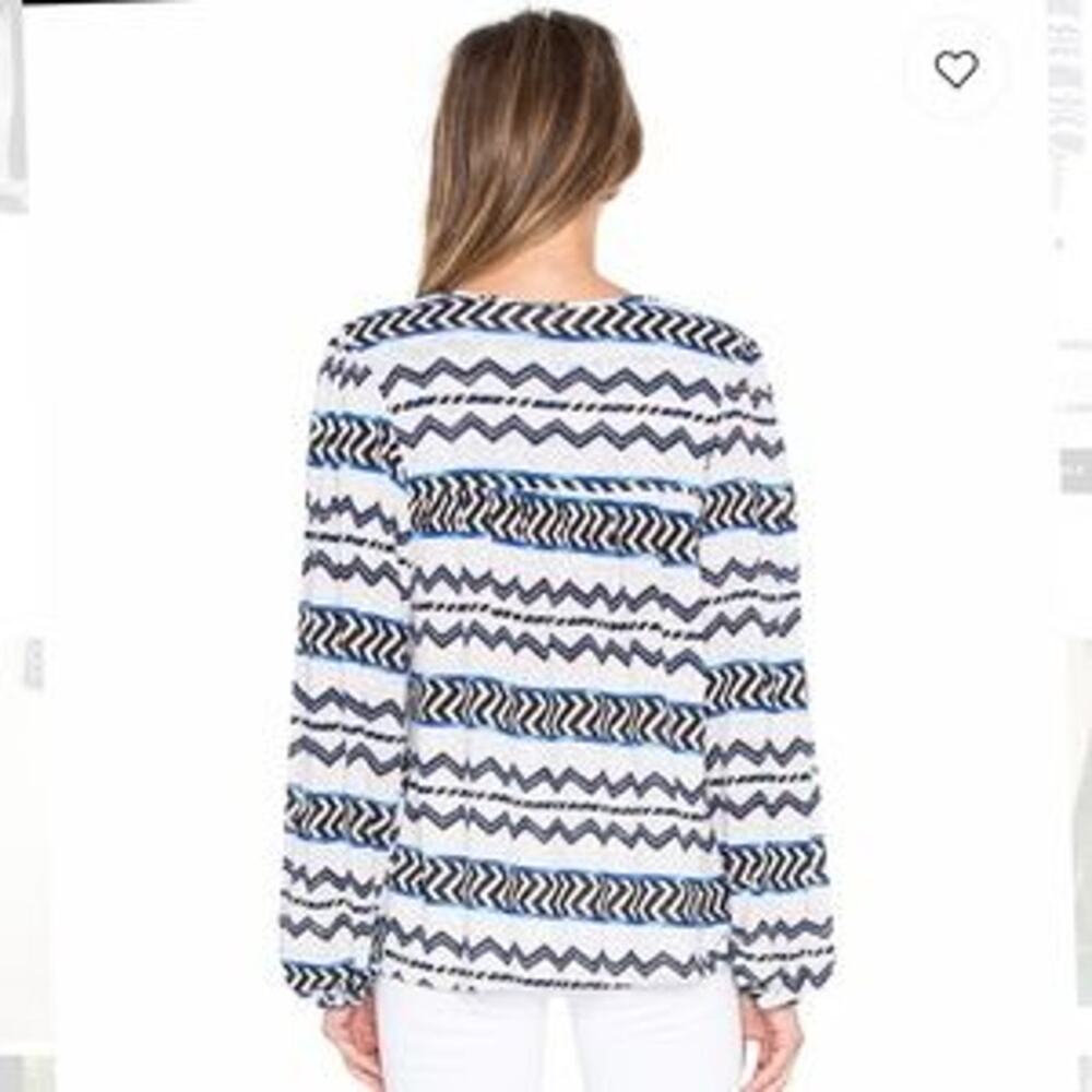Misa Los Angeles Althea Blue Zig Zag Top - Size XS - Picture 3 of 10